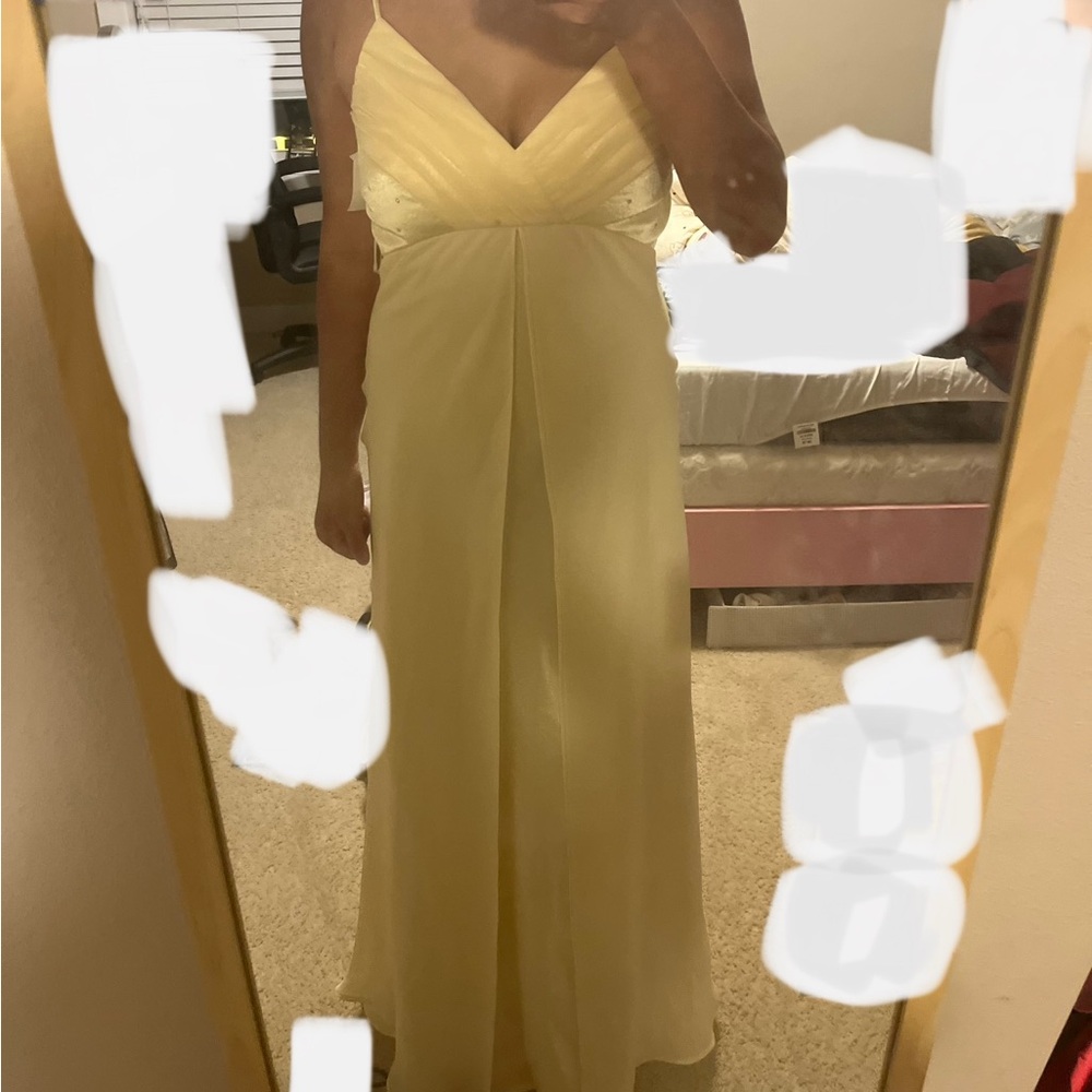 Vintage Yellow Spaghetti-Strap Maxi Dress - Elegant V-Neck